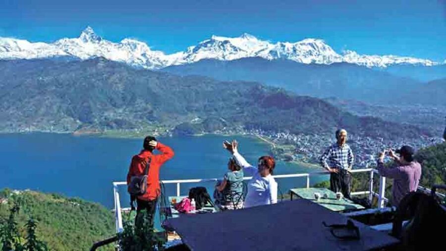 From Pokhara: Guided Tour to Visit 4 Himalayas View Point - World Peace Pagoda: a quieter stupa finish