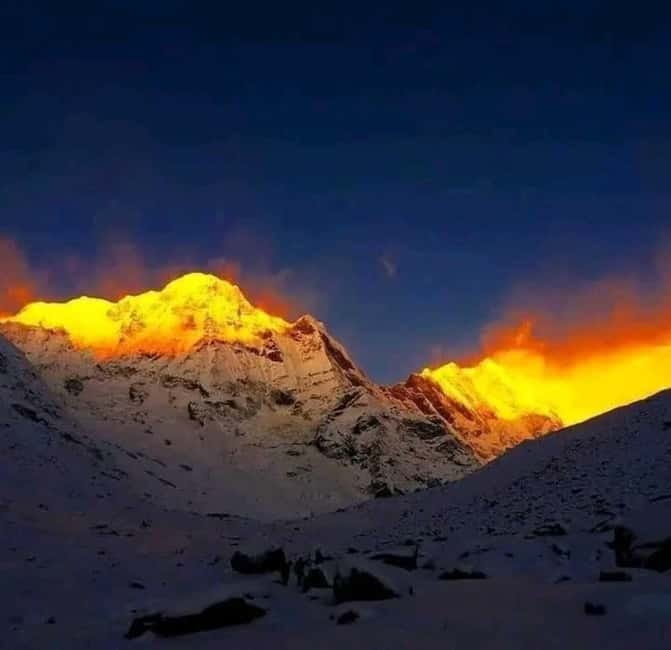 Pkr/Kathmandu: 5-Day Annapurna Base Camp & Hot spring Trek - Day 4: Sunrise on the way down through Deurali, Himalaya, and Dobhan