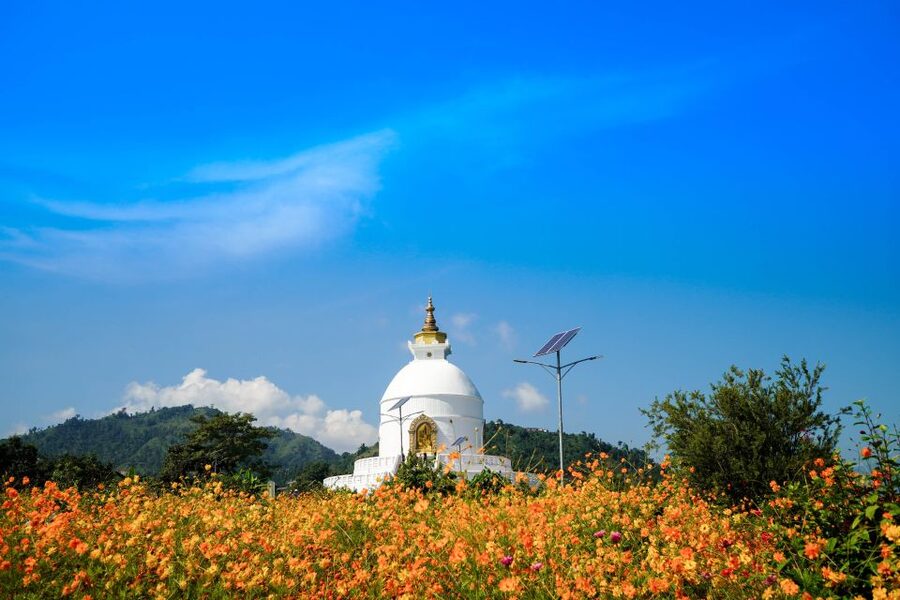 Pokhara: Amazing Day Hiking, Boating /Sunrise view tour - World Peace Pagoda (Peace Stupa) Hike: The Viewpoint Payoff